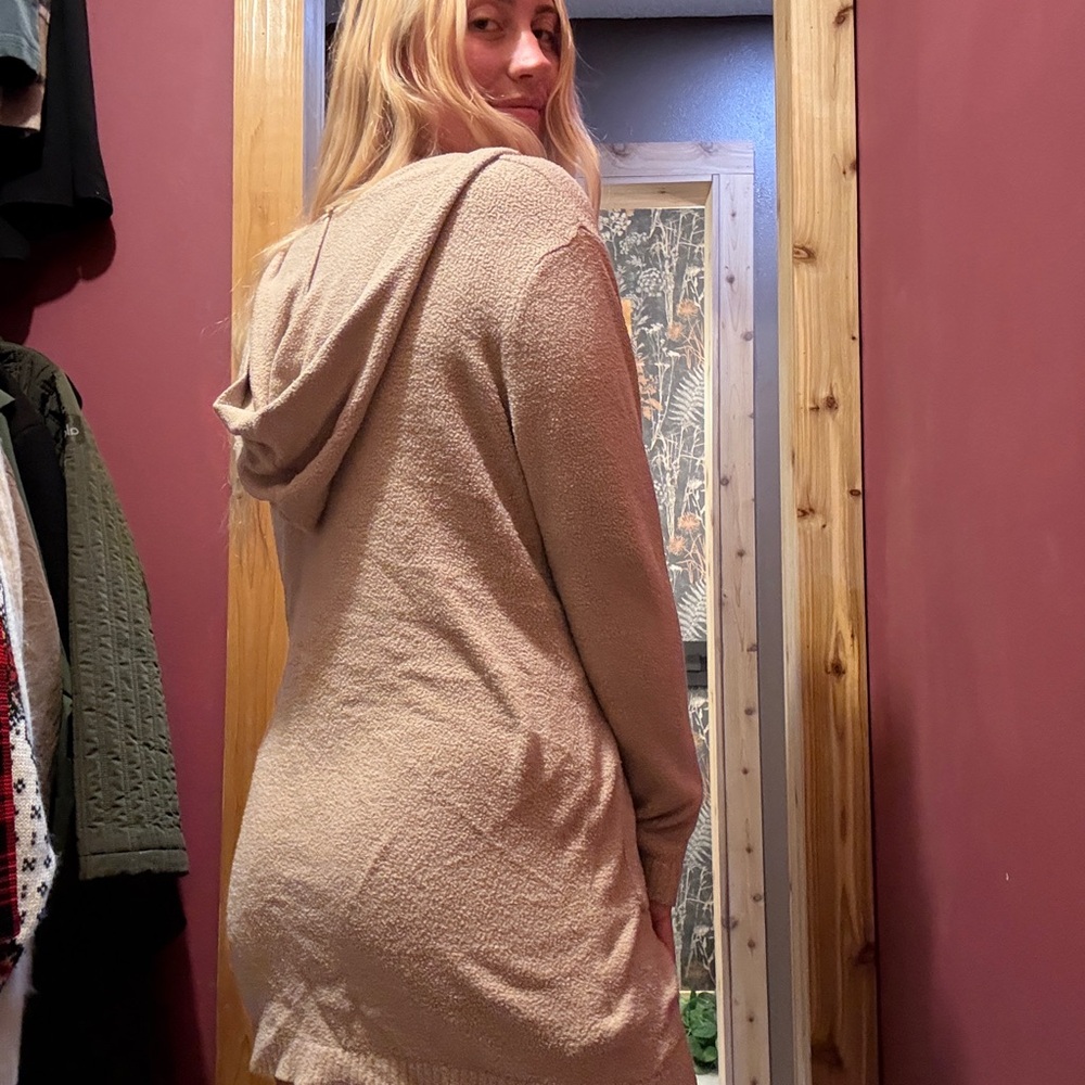 Cozy Tan Hooded Cardigan